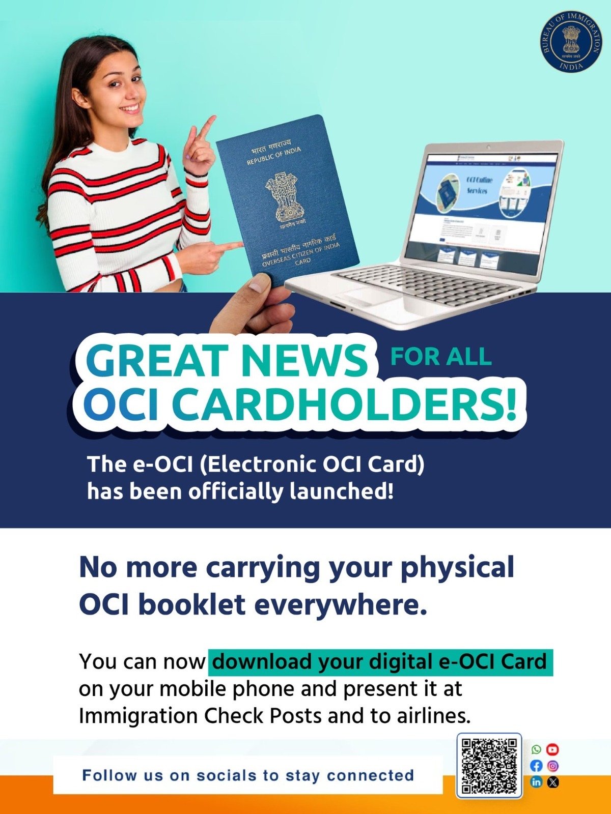 e-OCI (Electronic Overseas Citizen of India) Card.