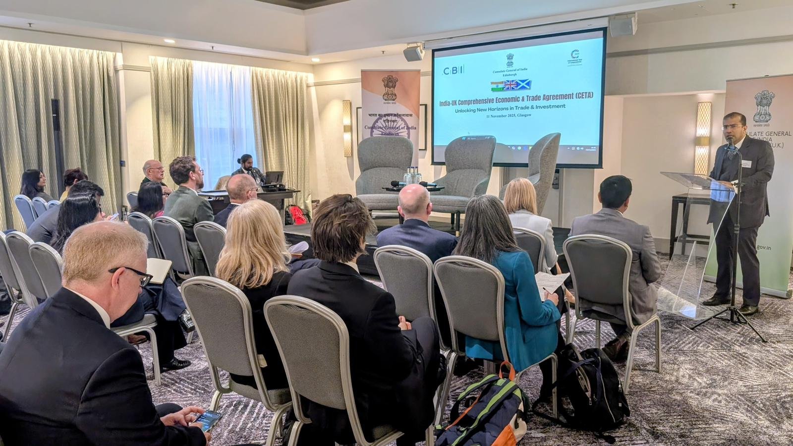The Consulate General of India, Edinburgh, in partnership with the CBI, Scotland, hosted an India–UK Business Event in Glasgow