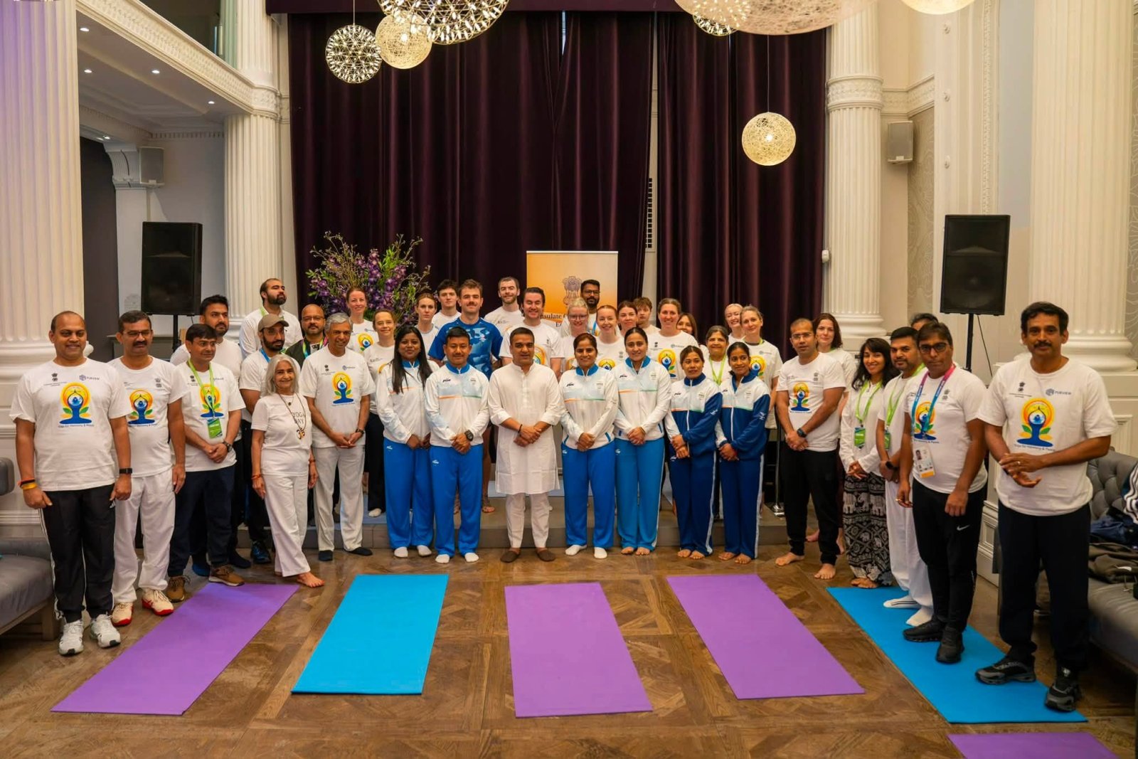 Special Yoga session for Indian and Scottish athletes and officials on the sidelines of the Glasgow 2026 Commonwealth Games.