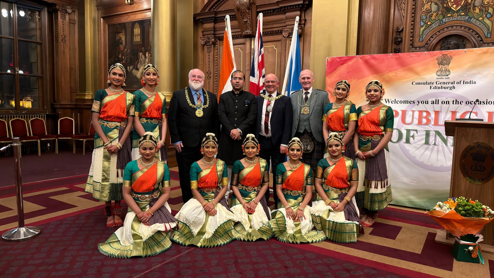 The 77th Republic Day Reception was hosted by the Consulate General of India, Edinburgh at the City Chambers