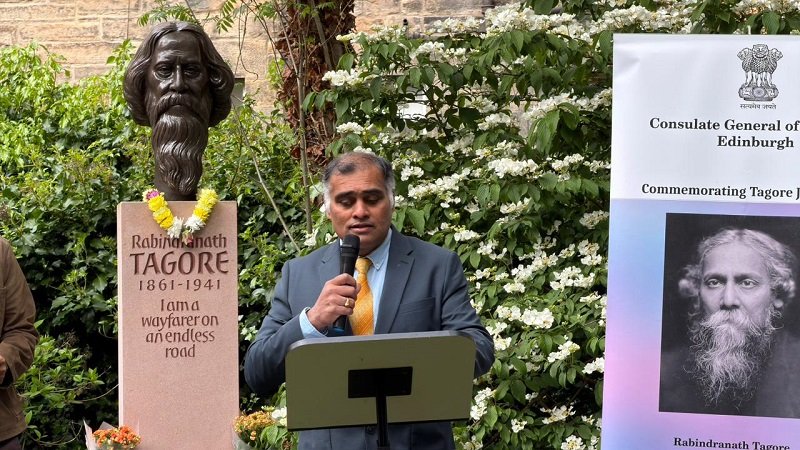 165th birth anniversary of Gurudev Rabindranath Tagore at Sandeman Garden, Royal Mile, Edinburgh.