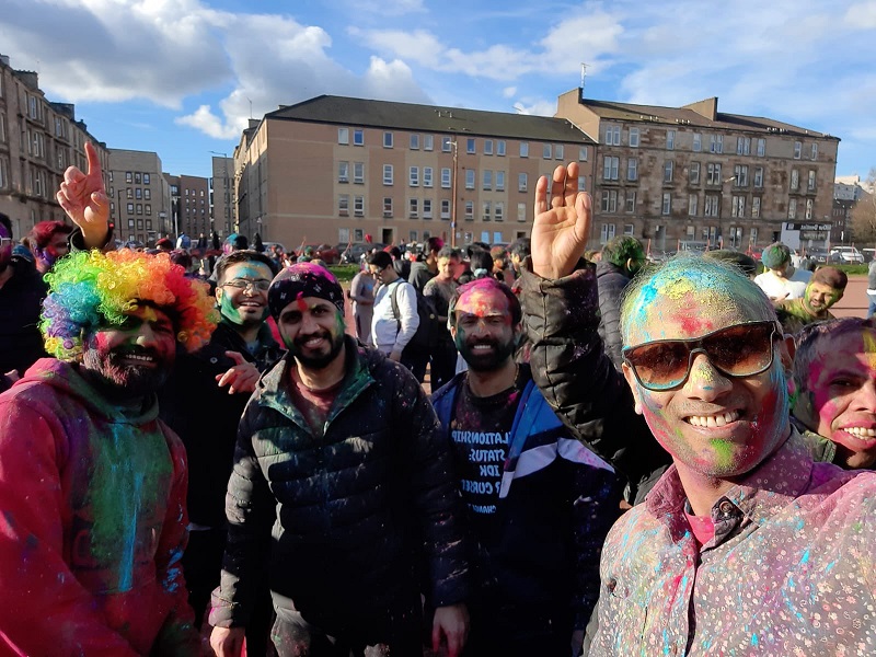 Holi celebration in Glasgow
