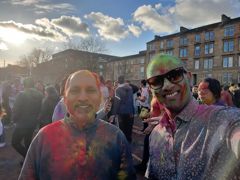 Holi celebration in Glasgow