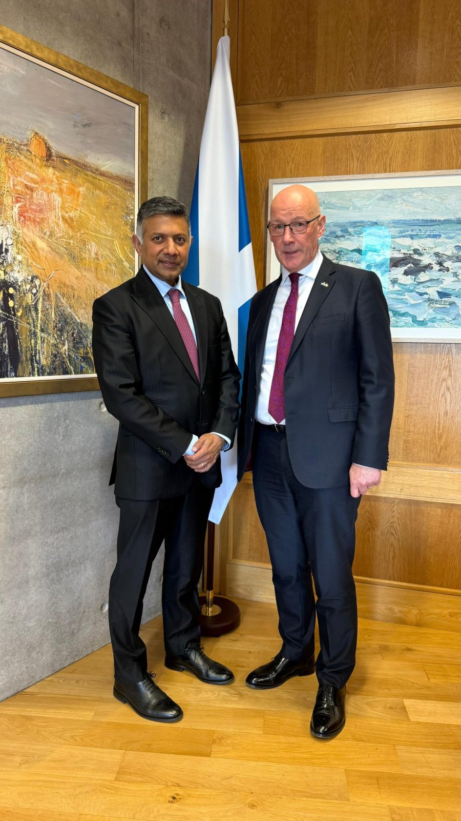 High Commissioner of India Shri. Vikram Doraiswami had a very productive meeting with John Swinney MSP, First Minister of Scotland.