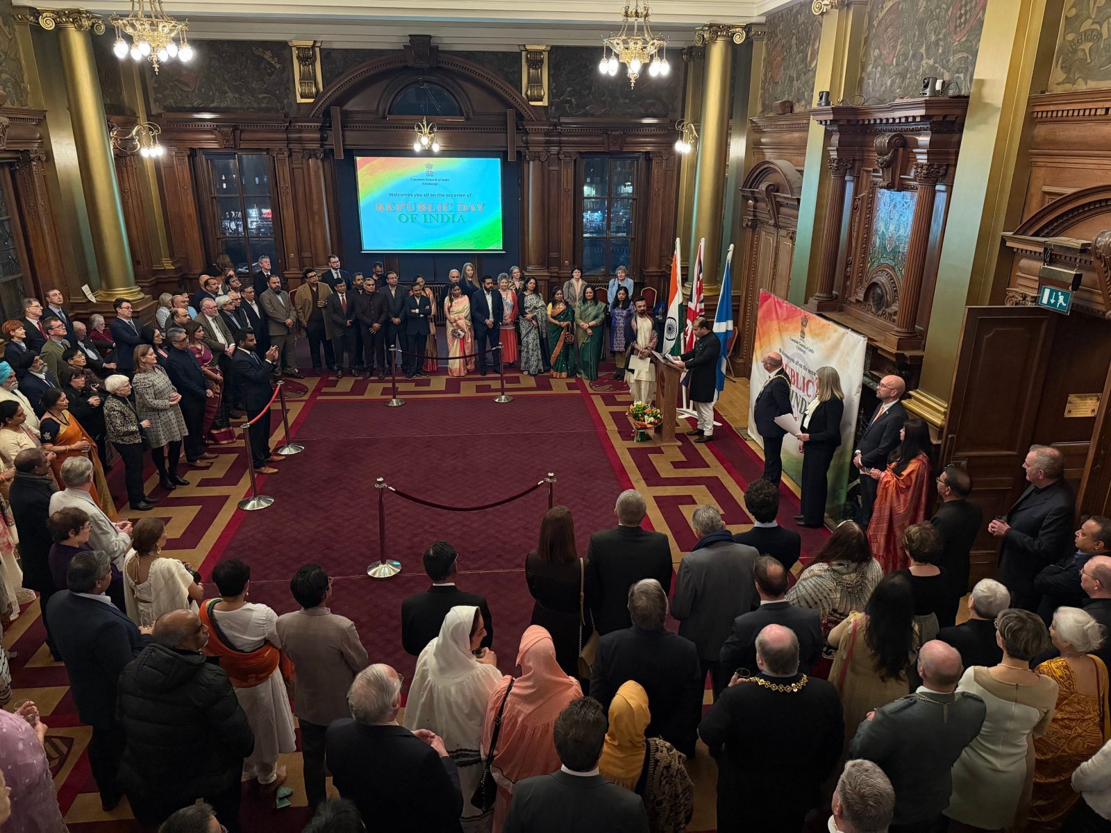 The 77th Republic Day Reception was hosted by the Consulate General of India, Edinburgh at the City Chambers