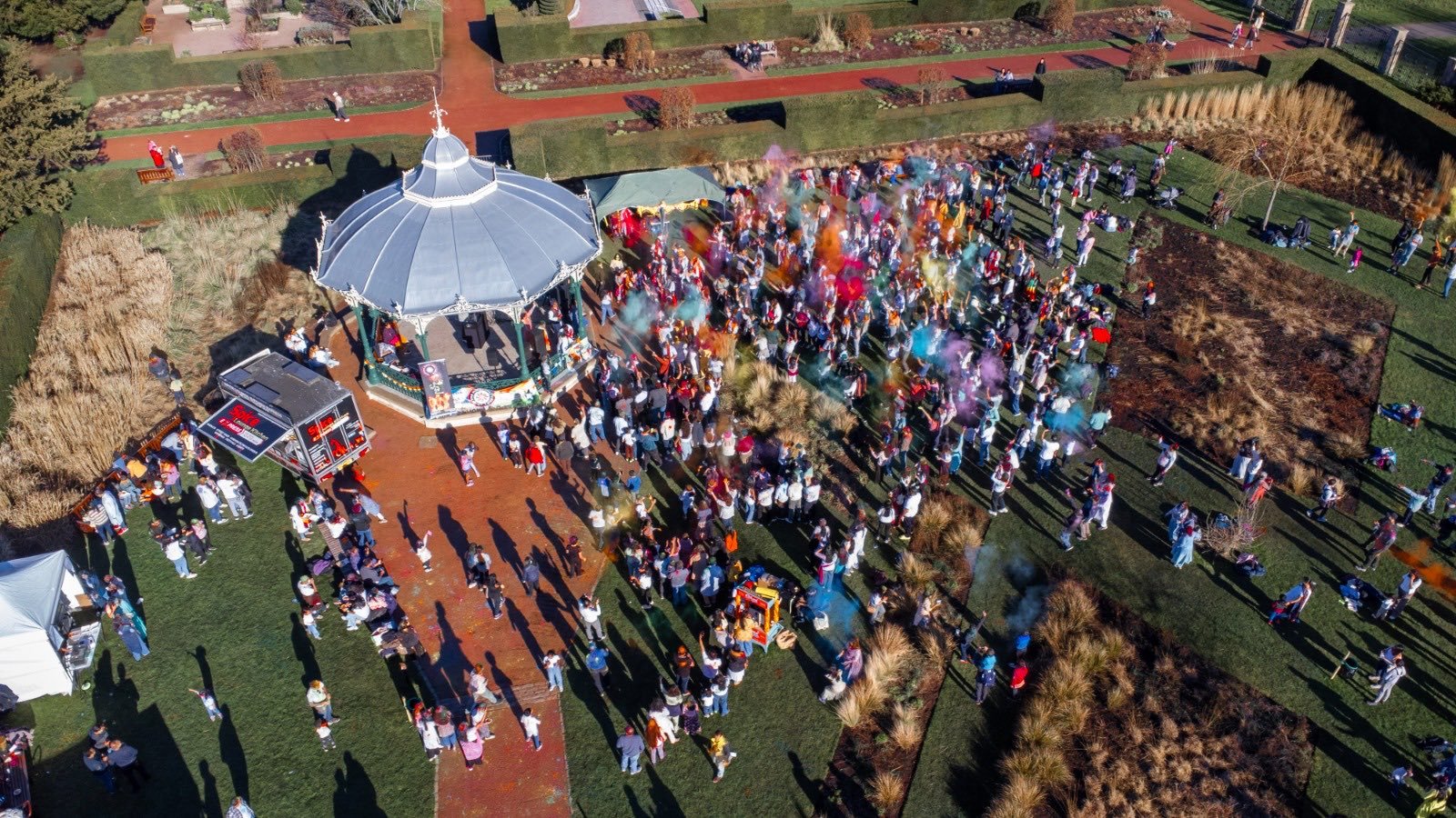 Holi celebration at Saughton Park, Edinburgh
