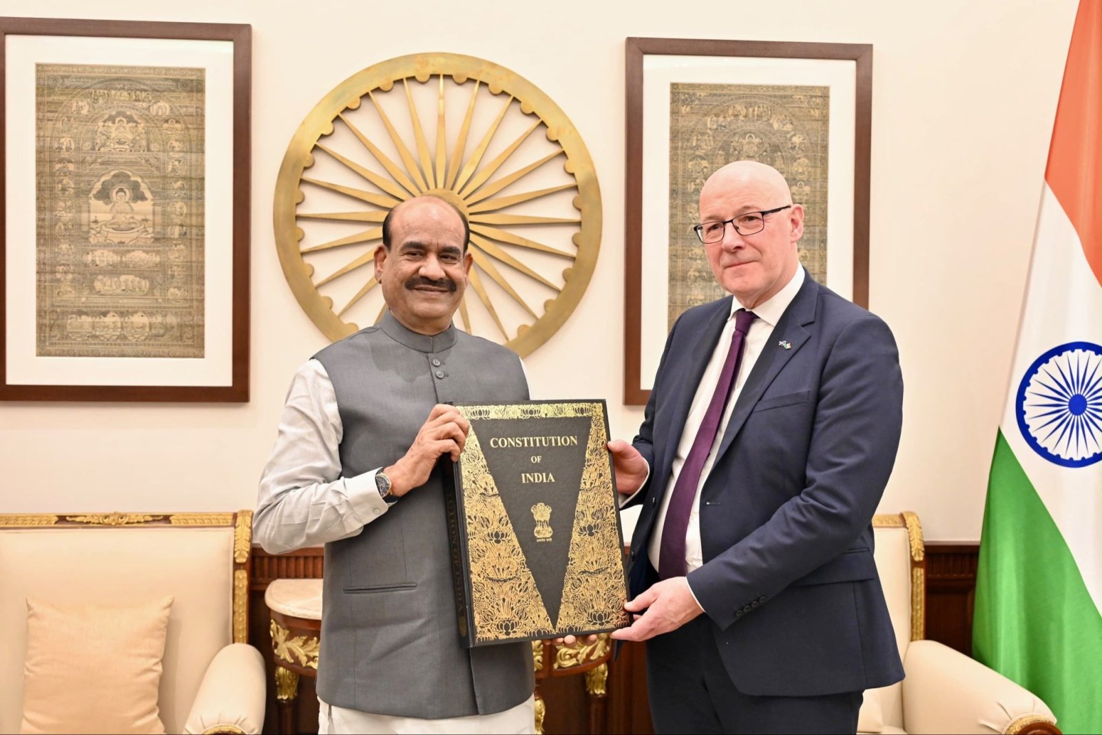 Speaker of the Lok Sabha, Shri Om Birla, met Scotland’s First Minister, Rt Hon John Swinney , at Parliament House.