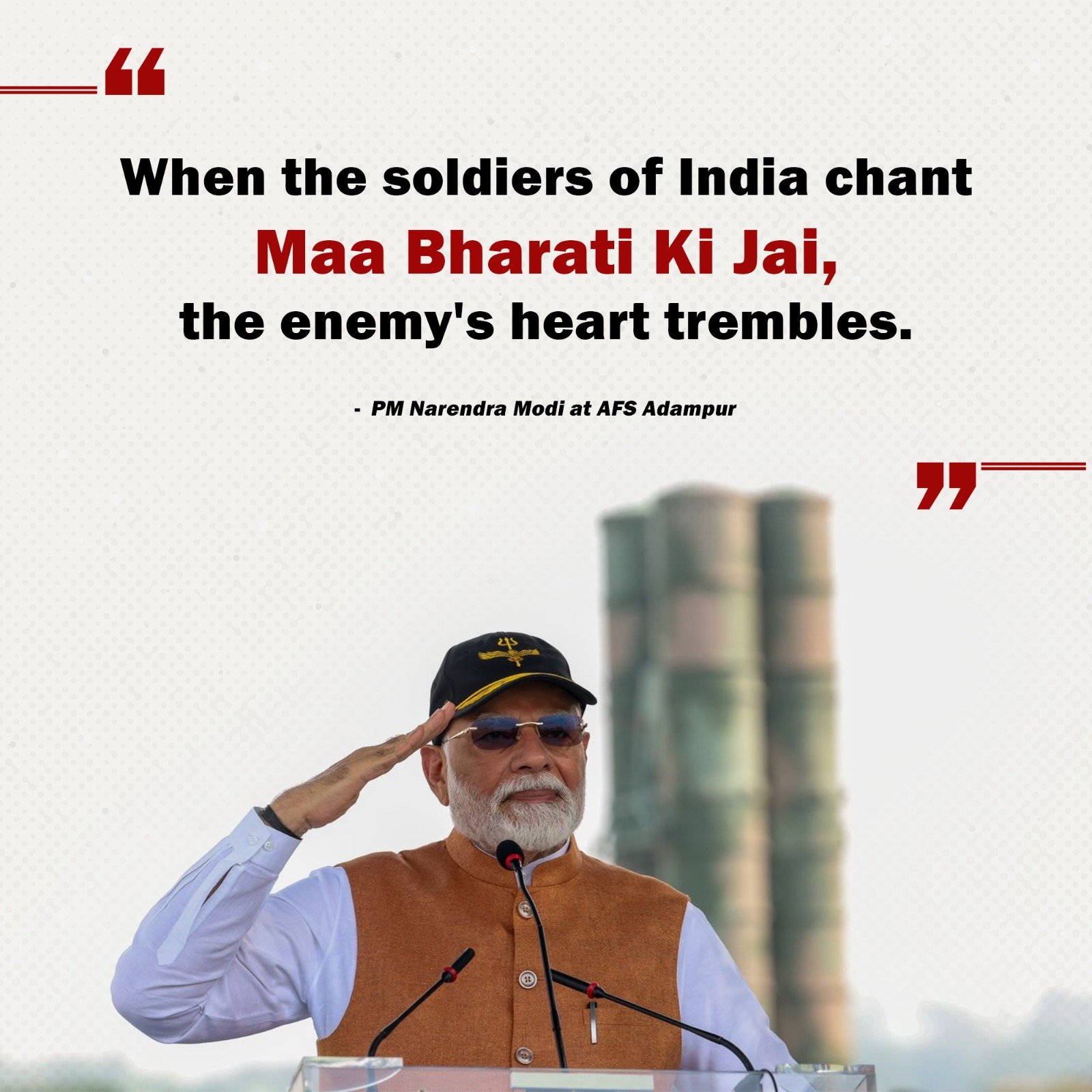 PM Narendra Modi visited Adampur Air Base in Punjab this morning and interacted with brave air warriors and soldiers.