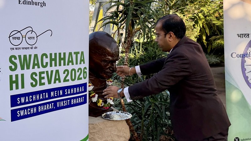 Consulate General of India, Edinburgh commemorated the 157th birth anniversary of Mahatma Gandhi and the International Day of Non-Violence at Saughton Park, Edinburgh.