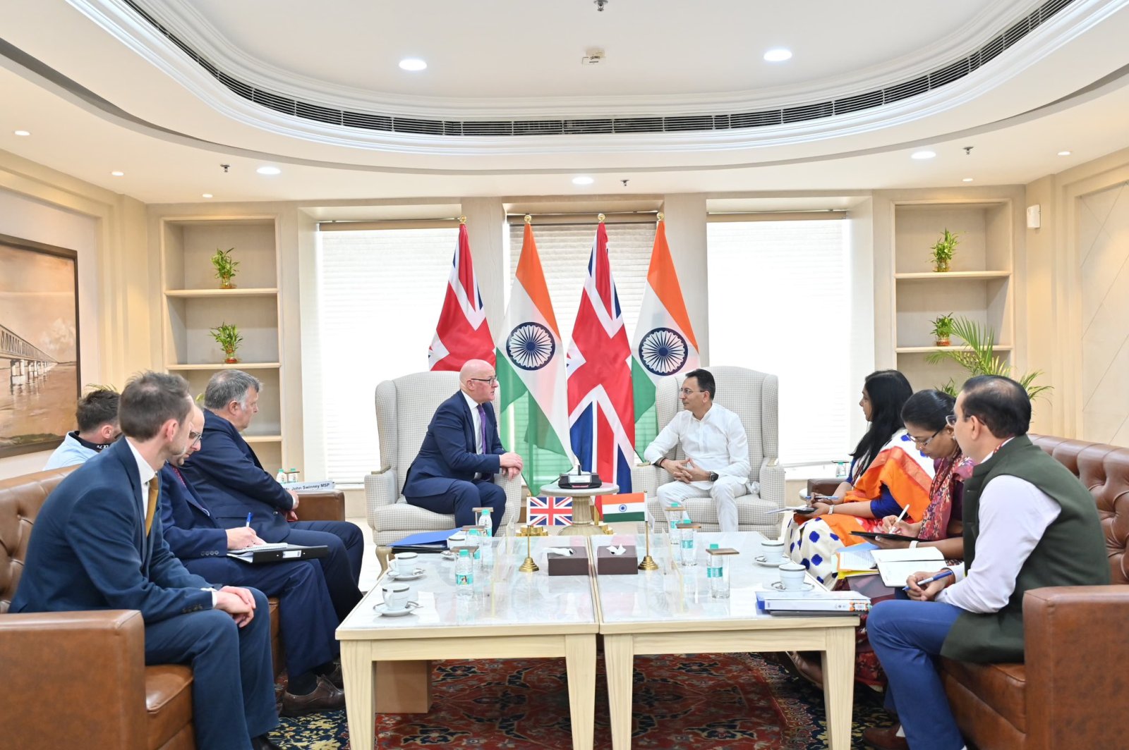 Union Minister of State for Commerce & Industry Shri. Jitin Prasada met Scotland’s First Minister Rt. Hon. John Swinney in New Delhi.