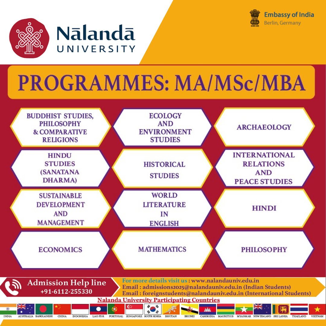 Nalanda University admissions for 2025 are now open.