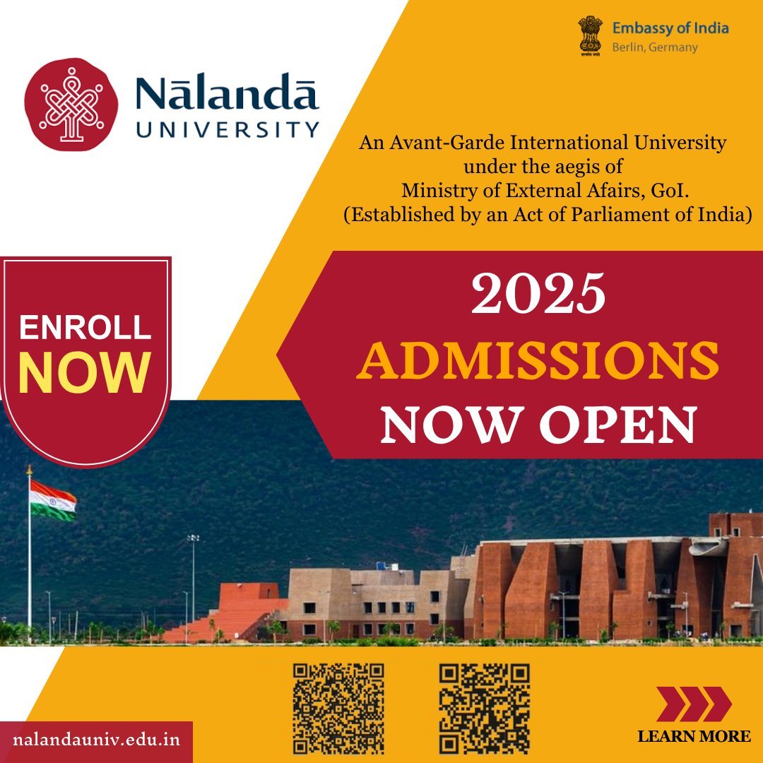 Nalanda University admissions for 2025 are now open.