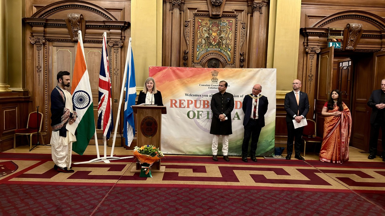 The 77th Republic Day Reception was hosted by the Consulate General of India, Edinburgh at the City Chambers
