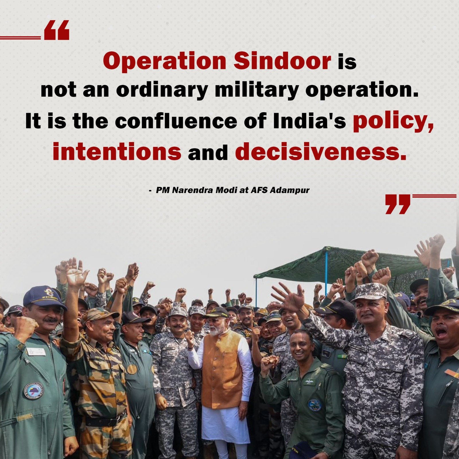PM Narendra Modi visited Adampur Air Base in Punjab this morning and interacted with brave air warriors and soldiers.