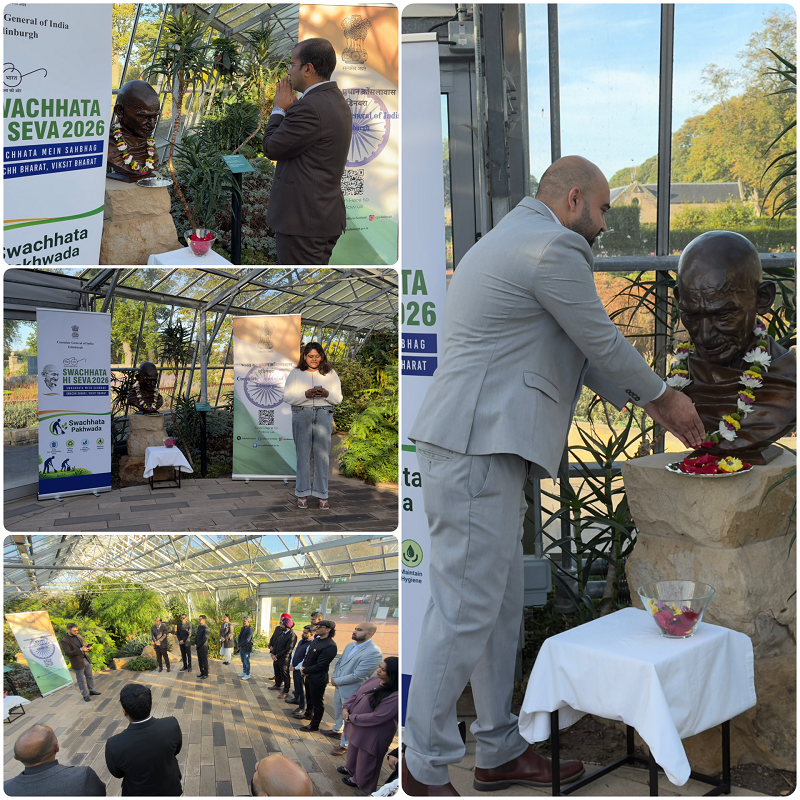 Consulate General of India, Edinburgh commemorated the 157th birth anniversary of Mahatma Gandhi and the International Day of Non-Violence at Saughton Park, Edinburgh.