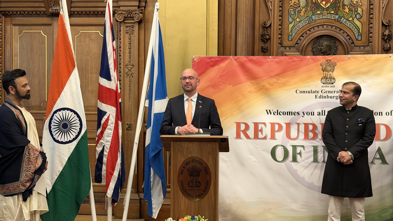 The 77th Republic Day Reception was hosted by the Consulate General of India, Edinburgh at the City Chambers