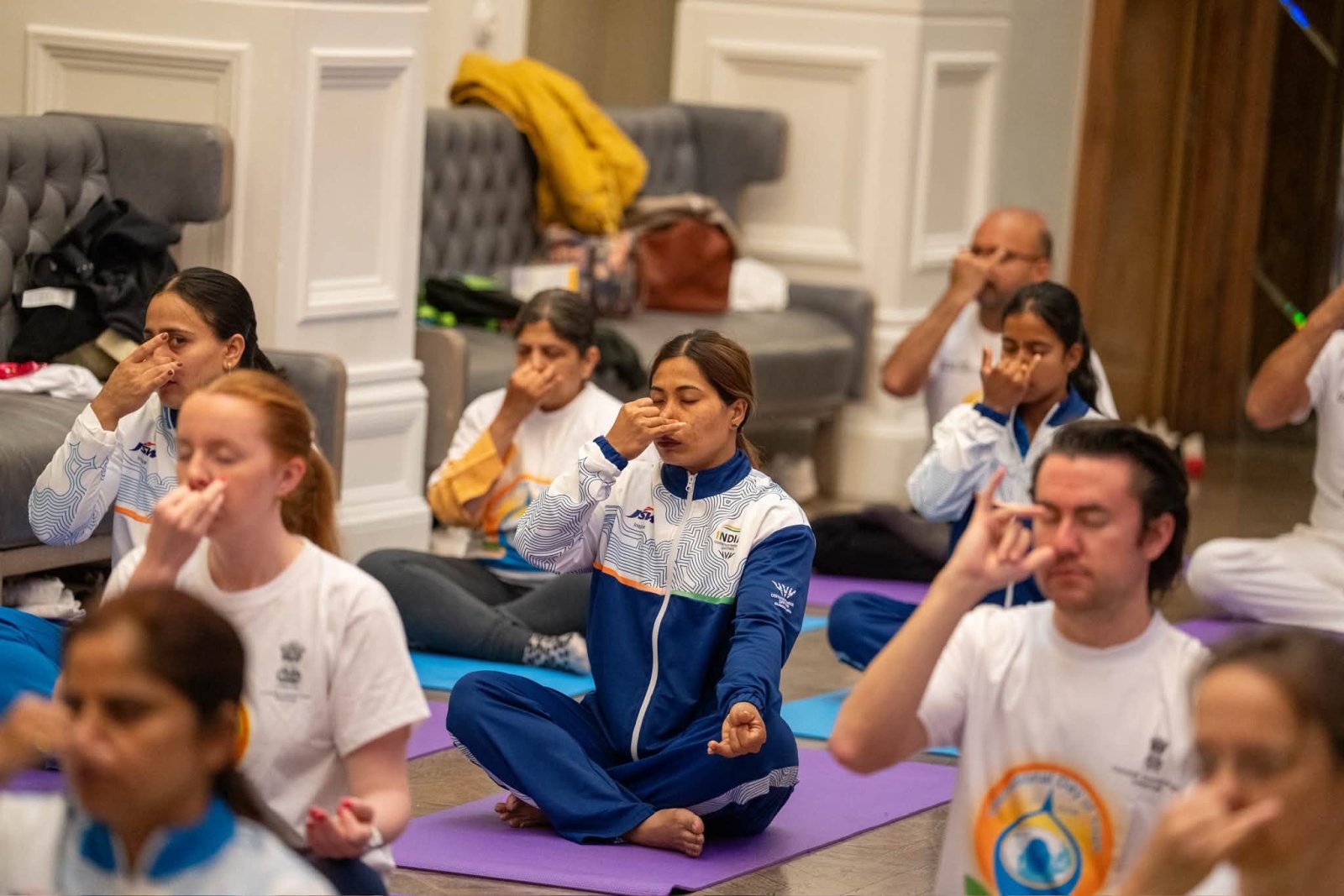Special Yoga session for Indian and Scottish athletes and officials on the sidelines of the Glasgow 2026 Commonwealth Games.