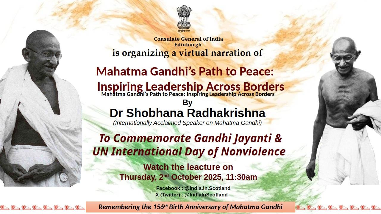 Special lecture by Dr. Shobhana Radhakrishna: “Mahatma Gandhi’s Path to Peace: Inspiring Leadership Across Borders”