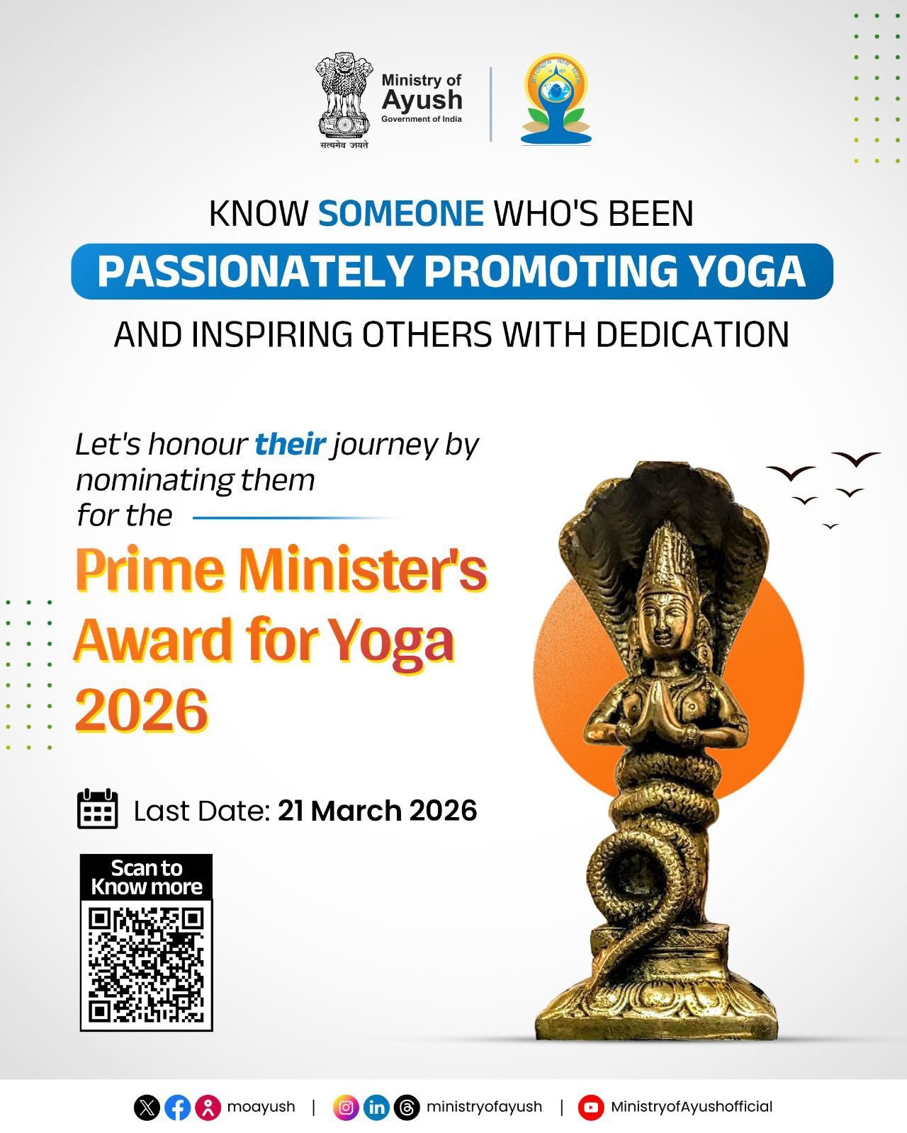Prime Minister’s Award for Yoga 2026