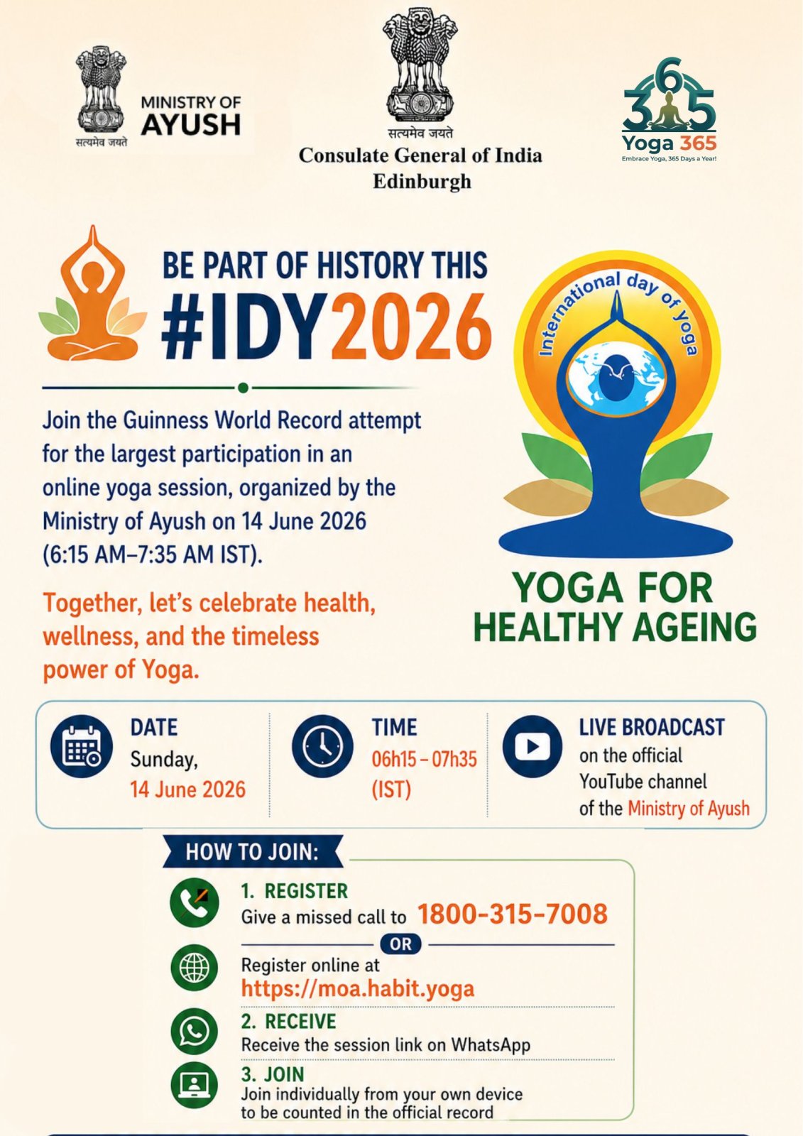Join the Guinness World Record attempt for the largest online yoga session.