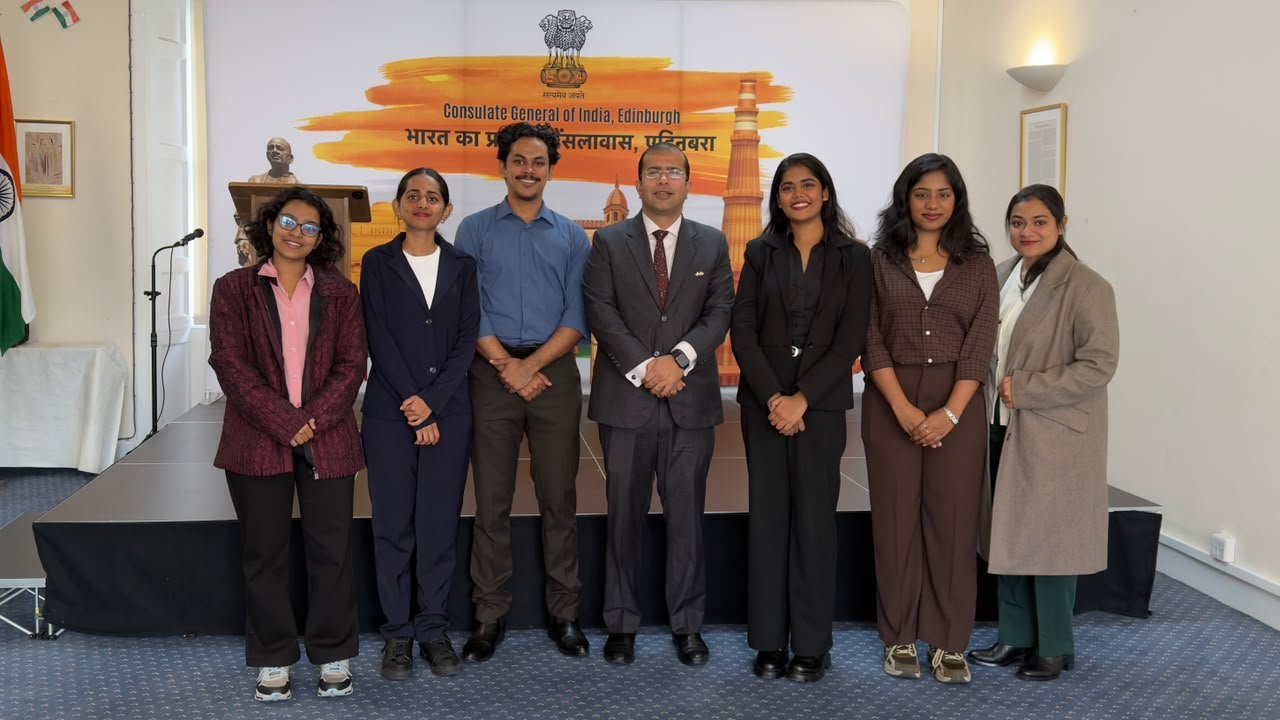 Consul General interacted with students from Rajagiri College of Social Sciences, Kochi, currently on a student exchange program, hosted by the University of Edinburgh.