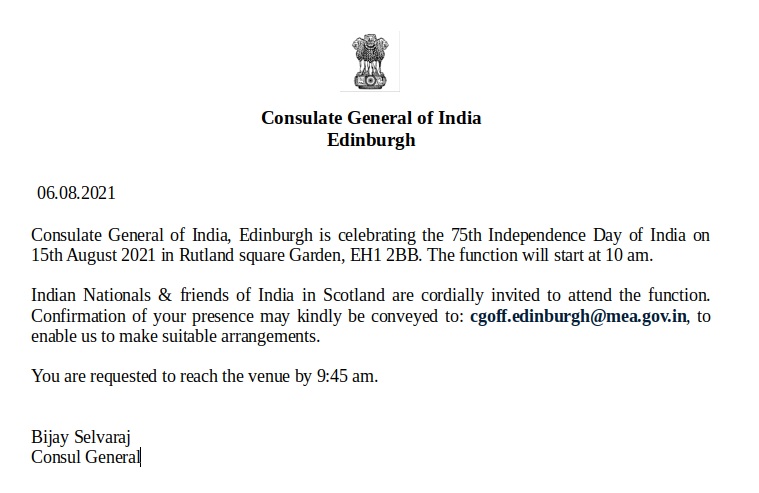 Consulate General Of India Edinburgh United Kingdom News