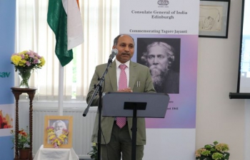 Celebrated Tagore Jayanti in the Consulate on 13 May. Floral tributes and Speeches were followed by dance and poem recital performances.