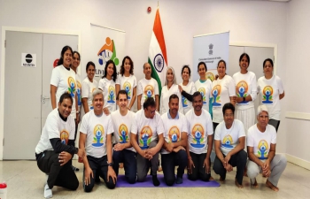 In association with Livindians (Ethnic minority families in Livingston (West Lothian, Scotland) of Indian origin), celebrated 8th IDY in Livingston on 18 June 2022. Manjulika Singh led the yoga session