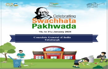 Commencement of Swachhta Pakhwada 2024 at Consulate General of India, Edinburgh from 16.01.2024